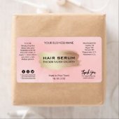 Moderne roze inkt-haarserumlabels etiket (Insitu)