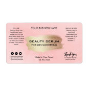 Moderne roze inktserumlabels etiket (Voorkant)