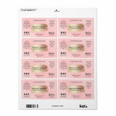 Moderne roze inktserumlabels etiket (Full Sheet)