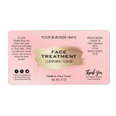 Moderne roze inktvlekken etiket (Voorkant)