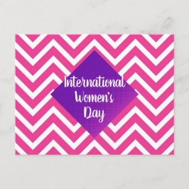 Moderne roze Internationale Vrouwendag Briefkaart