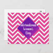 Moderne roze Internationale Vrouwendag Briefkaart (Voorkant / Achterkant)