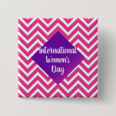 Moderne roze internationale vrouwendag Button (Voorkant)