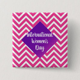 Moderne roze internationale vrouwendag Button