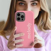 Moderne roze iPhone hoes met blozende naam