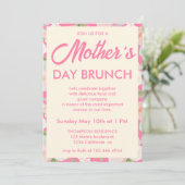 Moderne Roze Ivoren Bloem Moederdag Brunch Kaart (Staand voorkant)