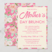 Moderne Roze Ivoren Bloem Moederdag Brunch Kaart (Voorkant / Achterkant)