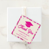 Moderne Roze Ivoren Bloemengraduatiefeest Bedankjes Labels (In situ)