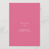 Moderne Roze Ivoren Script Trouw Uitnodiging (Achterkant)