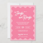 Moderne Roze Jingle Mingle Feest Uitnodiging (Voorkant)