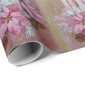 Moderne roze kaarsen en poinsettia cadeaupapier (Rol Hoek)