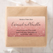 Moderne roze kaarsenlabel etiket (Insitu)