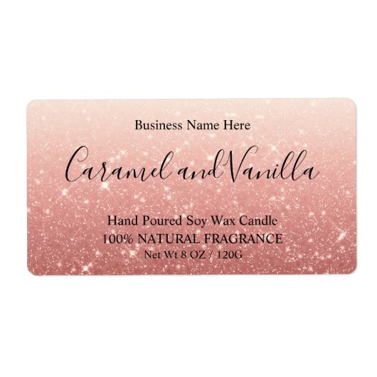 Moderne roze kaarsenlabel etiket (Voorkant)