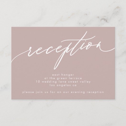 Moderne roze kalligrafie bruiloft kaart (Voorkant)