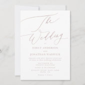 Moderne roze kalligrafie Eenvoudig huwelijk Kaart (Voorkant)