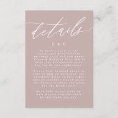 Moderne roze kalligrafie Eenvoudig huwelijk RSVP Kaartje (Voorkant)