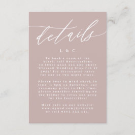 Moderne roze kalligrafie Eenvoudig huwelijk RSVP Kaartje