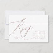 Moderne roze kalligrafie QR CODE Weddenschap RSVP Kaartje (Voorkant)