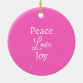 Moderne Roze Kerst Engel Hart Aangepaste Naam Jaar Keramisch Ornament (Achterkant)