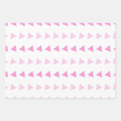 Moderne Roze Kerst Patroon Set van 3 Inpakpapier Vel (Voorkant 2)