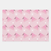 Moderne Roze Kerst Patroon Set van 3 Inpakpapier Vel (Voorkant)