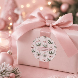 Moderne Roze Kerstbal Personalized Sticker