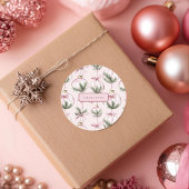 Moderne Roze Kerstbal Personalized Sticker