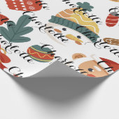 Moderne Roze Kerstbomen Naam Cadeau Gepersonalisee Cadeaupapier (Hoek)