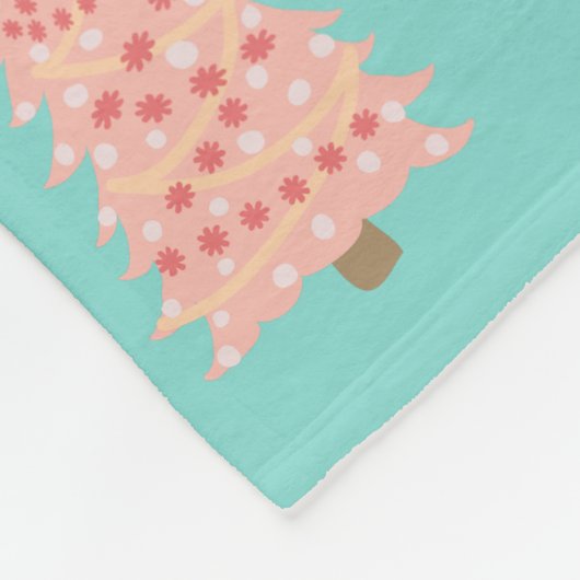 Moderne roze kerstbomen op de apqua Fleece Blanket (Hoek)