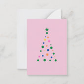 Moderne roze kerstboom - aangepaste back-begroting notitiekaartje (Voorkant)