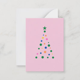 Moderne roze kerstboom - aangepaste back-begroting notitiekaartje