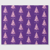 Moderne roze kerstboom cadeaupapier (Vlak)