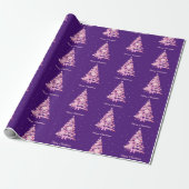 Moderne roze kerstboom cadeaupapier (Uitgerold)