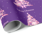 Moderne roze kerstboom cadeaupapier (Rol Hoek)