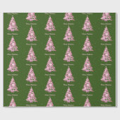 Moderne Roze Kerstboom Groen Cadeaupapier (Vlak)