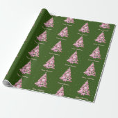 Moderne Roze Kerstboom Groen Cadeaupapier (Uitgerold)