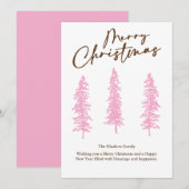 moderne roze kerstboom kerstkaart (Voorkant / Achterkant)