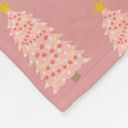 Moderne roze kerstboom op mauve Fleece Blanket (Hoek)