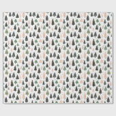 Moderne Roze Kerstboom Patroon Cadeaupapier (Vlak)
