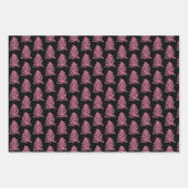 Moderne Roze Kerstmis Feestelijke Boom Inpakpapier Vel (Voorkant 3)