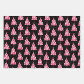 Moderne Roze Kerstmis Feestelijke Boom Inpakpapier Vel (Voorkant)