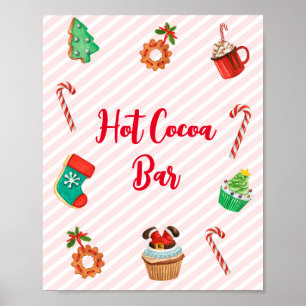 Moderne roze kerststaart met zwarte cacaobalk poster