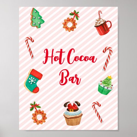 Moderne roze kerststaart met zwarte cacaobalk poster (Voorkant)