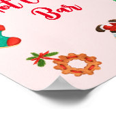 Moderne roze kerststaart met zwarte cacaobalk poster (Hoek)
