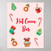 Moderne roze kerststaart met zwarte cacaobalk poster (Voorkant)