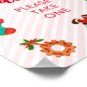 Moderne roze kerstvoordeur-teken poster (Hoek)