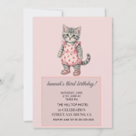 Moderne Roze Kitty Cadeau-ideeën voor Kinderverjaa Kaart
