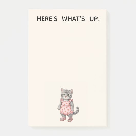 Moderne Roze Kitty Cadeau-ideeën voor Kinderverjaa Post-it® Notes (Voorkant)