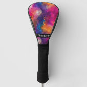 Moderne Roze Kleur Fusie Gepersonaliseerd Golfheadcover (Voorkant)