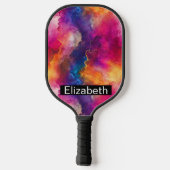 Moderne Roze Kleur Fusie Gepersonaliseerd Pickleball Paddle (Achterkant)